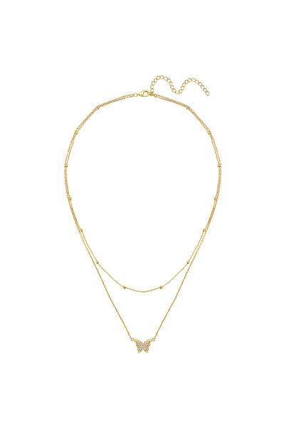 Rafaela Donata Silberhalskette Kette Mit Anhänger Sterling Silber Gelbgold Zirkonia Weiß
