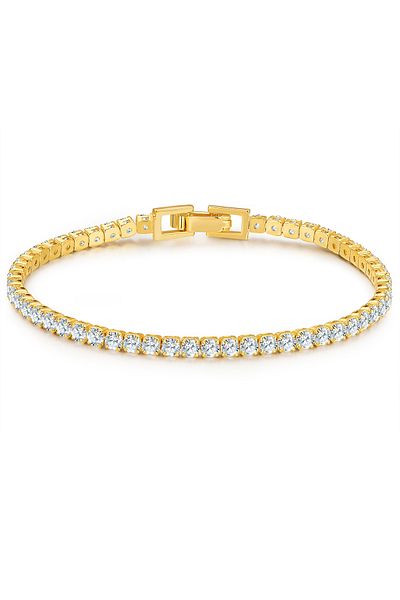 Glanzstücke München Silberarmband Armband Sterling Silber Gelbgold Zirkonia Weiß
