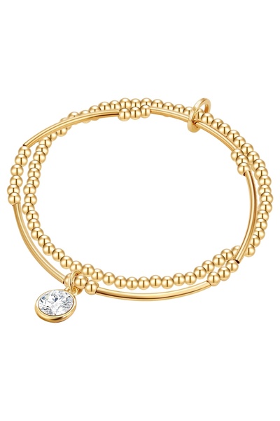 Lulu & Jane Modeschmuckarmband Armband gelbgold Kristalle weiß