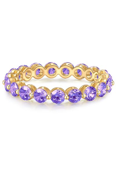 YOKOAMİİ Modeschmuckring Ring Gelbgold Kristall Violett