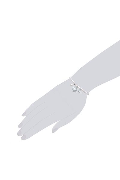 Lulu & Jane Perlenarmband Armband Muschelkernperle Weiß Kristall Weiß