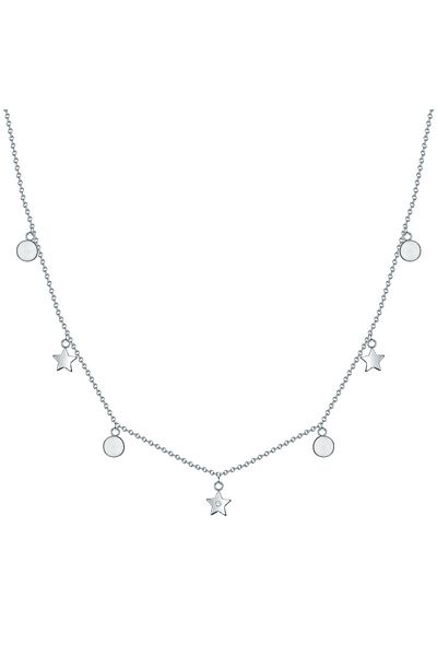 Lulu & Jane Diamanthalskette Kette Mit Anhänger Sterling Silber Diamant Weiß