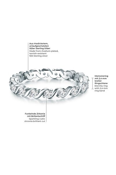 Trilani Silberring Ring Sterling Silber Zirkonia Weiß