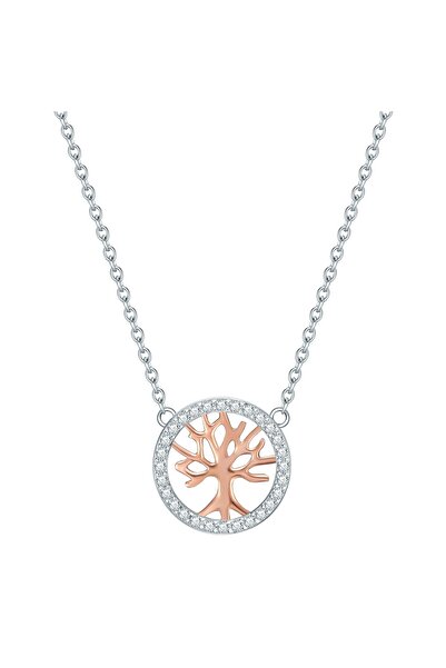 Rafaela Donata Silberhalskette Kette mit Anhänger Sterling Silber bi-Color Zi...