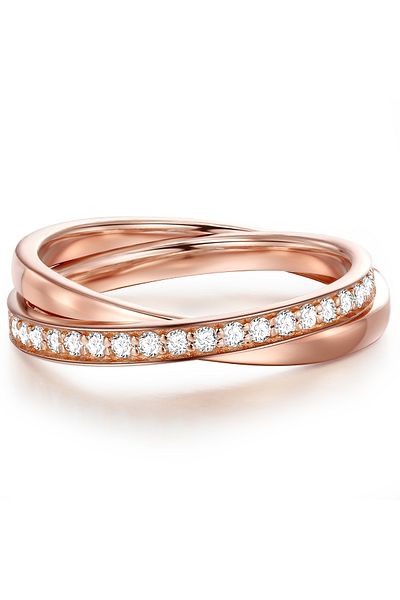 Glanzstücke München Silberring Ring Sterling Silber Roségold Zirkonia Weiß