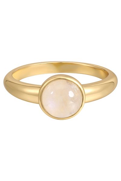 Rafaela Donata Silberring Ring Sterling Silber Gelbgold Mondstein Weiß