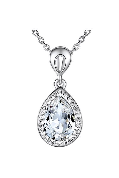 Lulu & Jane Kette Mit Kristallen Von Swarovski® Kette Mit Anhänger Verziert Mit Kristallen Von Swarovski® Weiß G