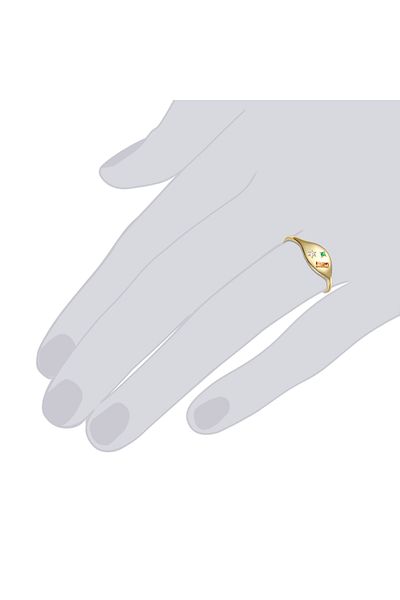 Lulu & Jane Modeschmuckring Ring gelbgold Zirkonia bunt