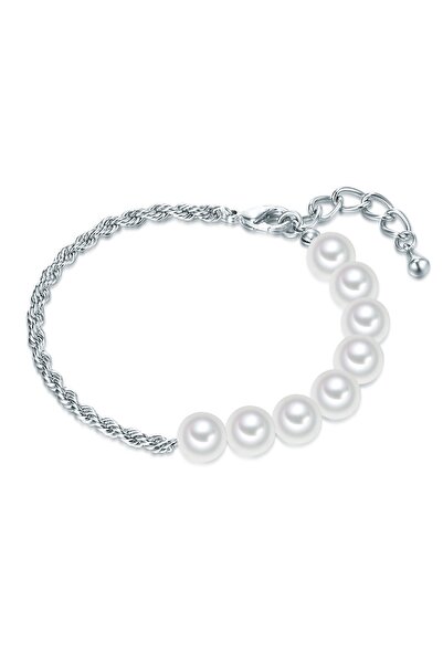 Lulu & Jane Perlenarmband Armband Muschelkernperle weiß