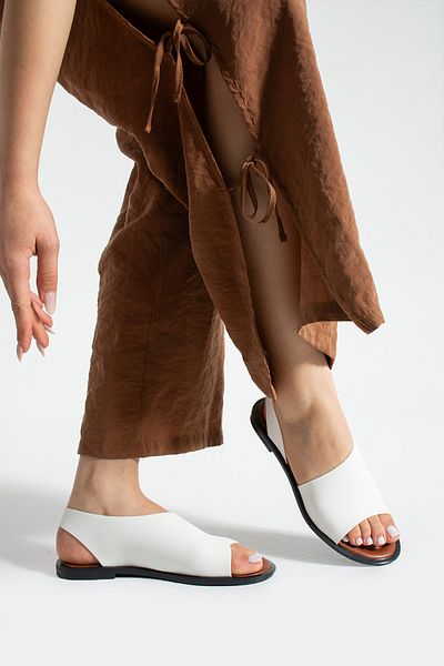Moda Devrin White Open Babet Sandals Summer Shoes