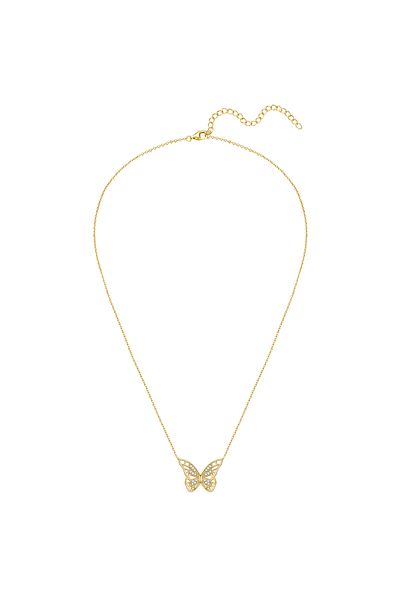 Rafaela Donata Silberhalskette Kette Mit Anhänger Sterling Silber Gelbgold Zirkonia Weiß