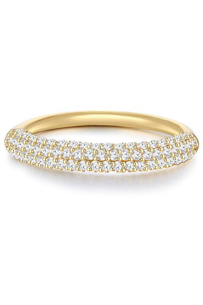 Glanzstücke München Silberring Ring Sterling Silber gelbgold Zirkonia weiß