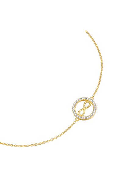 Rafaela Donata Silberarmband Armband Sterling Silber Gelbgold Zirkonia Weiß