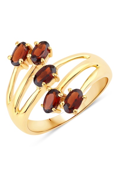 Rafaela Donata Edelsteinring Ring Sterling Silber gelbvergoldet Granat