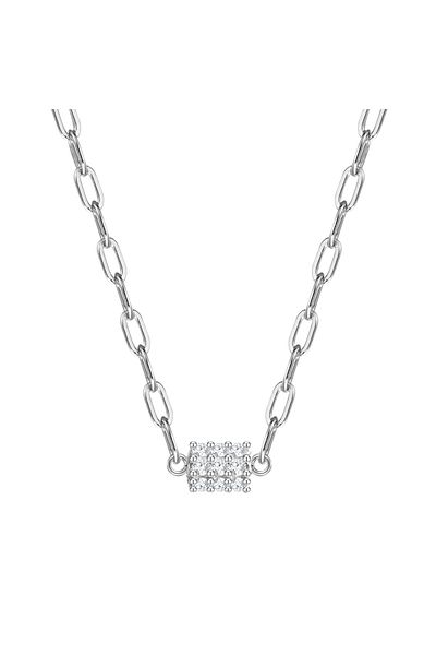 Glanzstücke München Silberhalskette Kette mit Anhänger Sterling Silber Zirkonia weiß