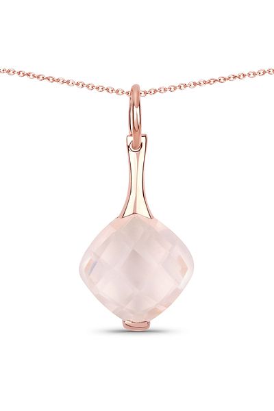 Rafaela Donata Edelsteinhalskette Kette Mit Anhänger Sterling Silber Rosévergoldet Rosenquarz
