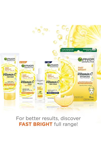 Garnier Skin Active Fast Bright Vitamin C Face Wash With Pure Lemon Essence 100 ml