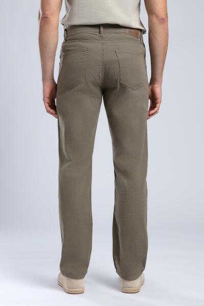 Lee Cooper Ricky Yüksek Bel Düz Kesim Düz Paça %100 Pamuk Vizon Erkek Pantolon