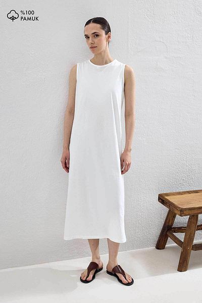 Hooopstore Βαμβακερό φόρεμα με λευκή επένδυση