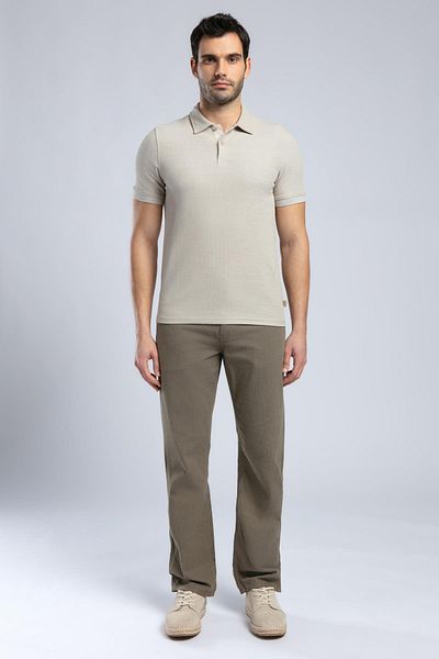 Lee Cooper Ανδρικό υφαντό παντελόνι Rick Nd 1 Mink