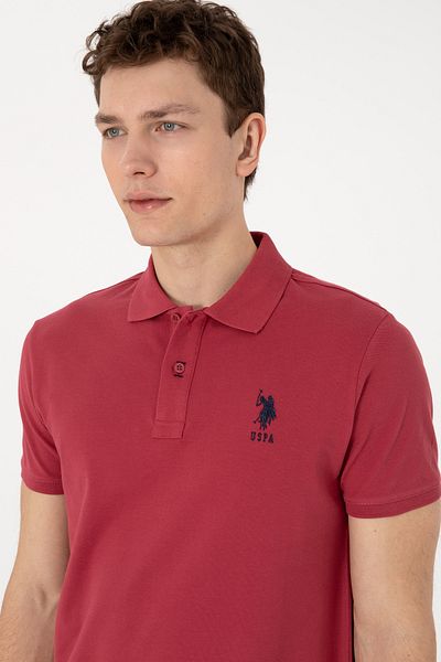 U.S. Polo Assn. Men's Slim Fit Polo Neck Cherry Basic T-Shirt 50305929-Vr223