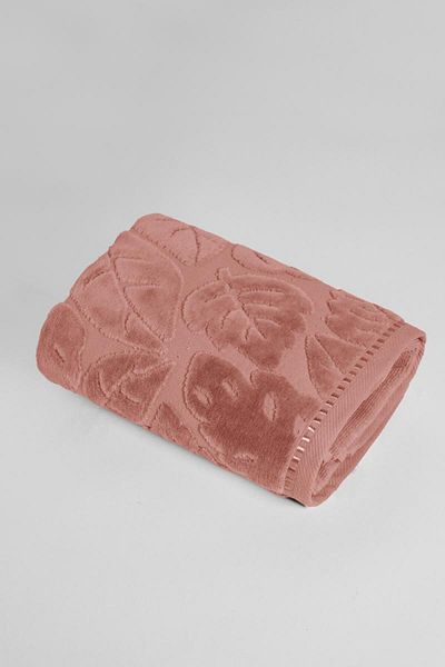 Stylish Home COTTON TOWEL, VELVET LEAF PATTERN - 50 x 90