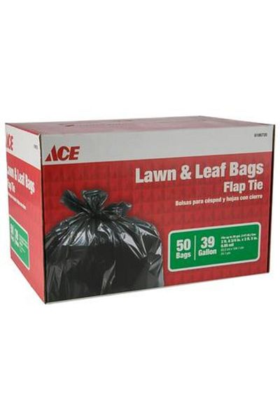 ACE Lawn Bag with Flap Tie (50 pcs, Black)