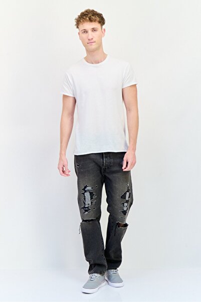 Levi's Men Regular Fit Distressed No Stretch Denim, Charcoal