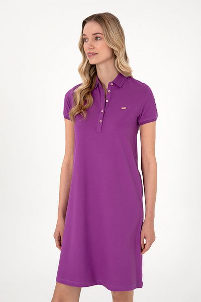 U.S. Polo Assn. Γυναικείο πλεκτό φόρεμα με γιακά πόλο Violet Mini Size 50305853-vr037