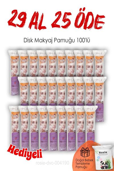 LUX Buy 29 Pay 25 Disc Makeup Cotton 100's and Rosie