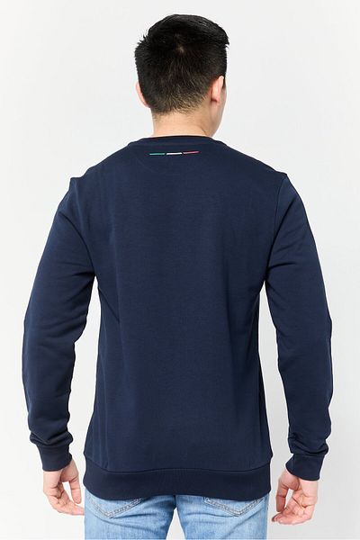 Lamborghini Men Crew Neck Graphic Printed Long Sleeves Sweatshirt, Navy