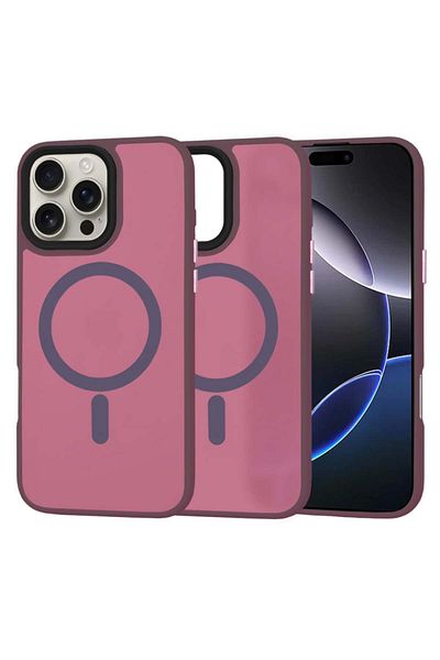 SKYDDAR INNOVATION Case For Iphone 16 Pro Max, Halofrost Magsafe, Anti-shock, Sticker Set, Bordeaux