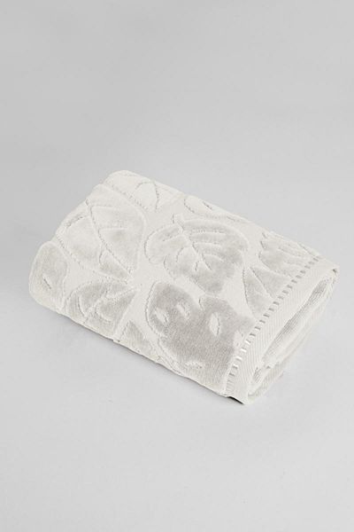 Stylish Home COTTON TOWEL, VELVET LEAF PATTERN - 50 x 90