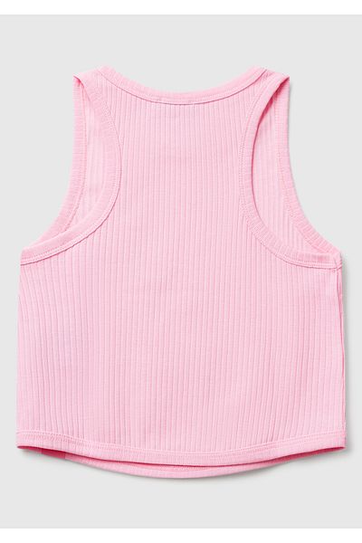 United Colors of Benetton Girl's Pink Corduroy Crop Tank Top