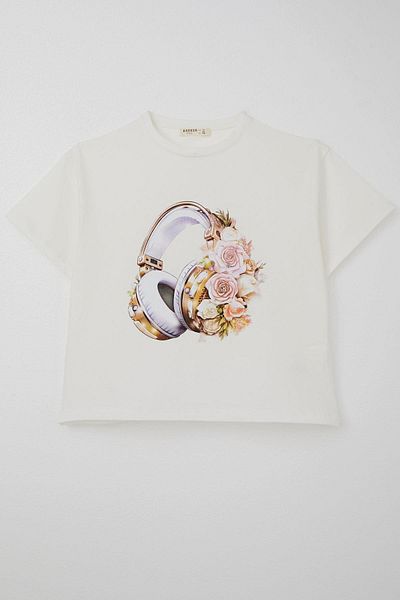 Breeze Κοριτσίστικο T-Shirt Floral Music Dream 10-16 ετών, εκρού