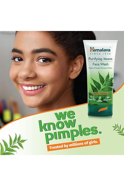 Himalaya Purifying Neem Face Wash 2X150ml - Helps Fight Pimples & Prevent Marks, Reduces Breakouts