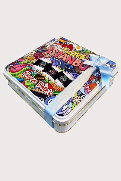 Frapella I Love Istanbul Teneke Kutu Hediye Bitter Çikolata Kaplı Ezme Dolgul...