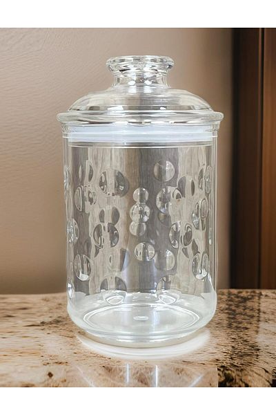 Bisbell Acrylic Candy Bowl with Lid, 10x18cm, Bubble Pattern,Jar,Storage Container,BB3569