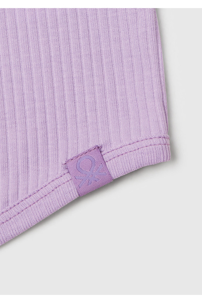 United Colors of Benetton Kız Çocuk Lila Fitilli Crop Atlet