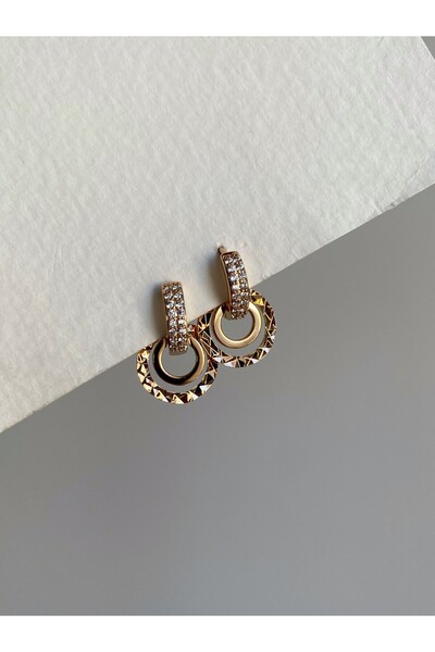 Owentis Çelik Rose Gold Lauren Küpe -kararma yapmaz-