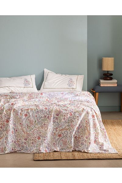 Madame Coco Emmy King Size Cotton Ecocell Printed Pique Set - Colorful