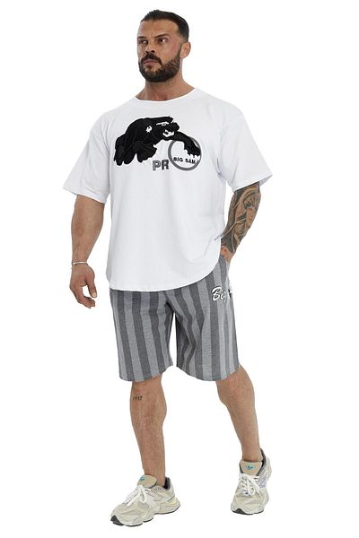 Big Sam Oversize, Embroidered Cotton T-Shirt Gym Rag Top Big Sam 3380