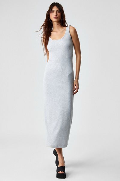 GRIMELANGE Sofutey Women's Slim Sleeveless Hollowed Neck Straight Leg Grimelange Dress