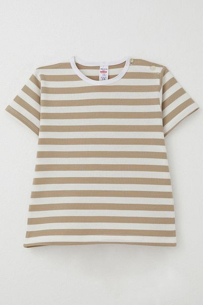 Breeze Boy's T-Shirt with Placket Stripes 1-4 Years, Ecru