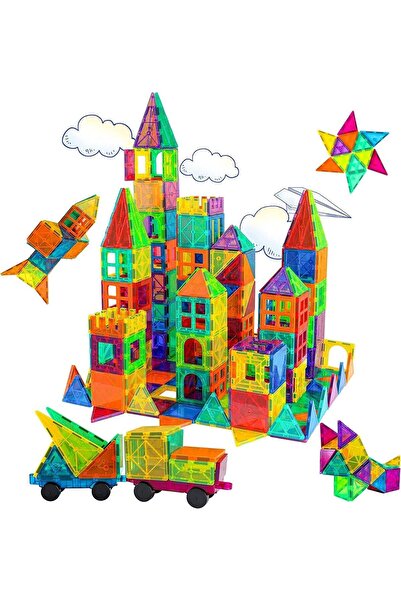 Yelajoy Magnetic Tiles, 105Pcs Magnetic 3D Building Blocks,Educational Puzzle Magnets Toys,for Ages 3+