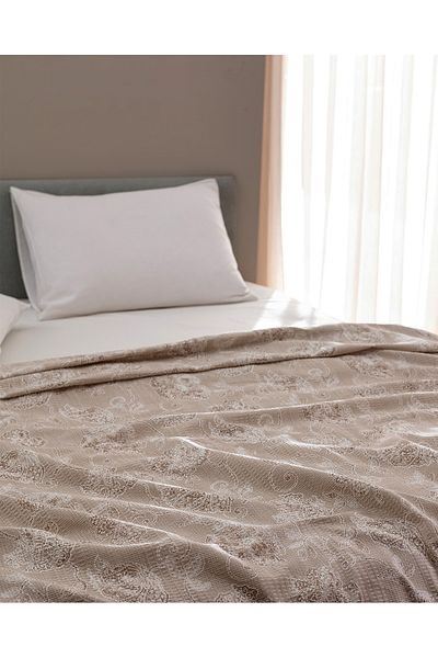 Madame Coco Berne Single Cotton Ecocell Printed Pique - Beige