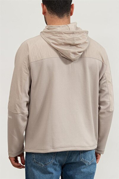 Calvin Klein Pánská mikina s logem značky s kapucí, plný zip, odvádějící vlhkost, rychleschnoucí tkanina, pohodlná