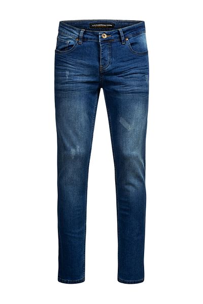 Alessandro Salvarini A. Salvarini Designer Herren Jeans Hose Basic Stretch Jeanshose Regular Slim Neu