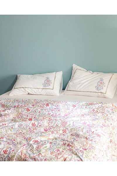 Madame Coco Emmy King Size Cotton Ecocell Printed Pique Set - Colorful