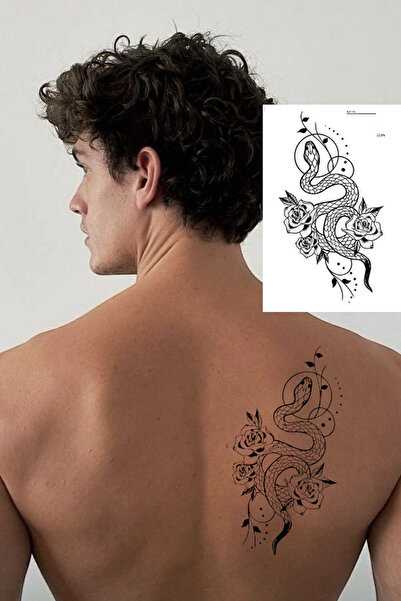 TAKIŞTIR Geçici Yılan Figürlü Büyük Boy Dövme Tattoo